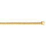 10K Yellow Gold 8.5 8.2mm Classic Miami Cuban Chain Bracelet with Box Lock