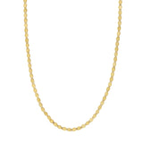 14K Yellow Gold 2.2mm Oval Mirror Link 18 Chain with Lobster Lock