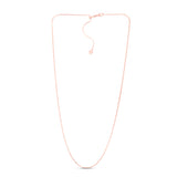 14K Rose Gold 1.5mm Adjustable Paperclip 22 Chain with Lobster Lock