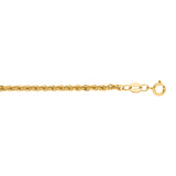 14K Yellow Gold 2mm Lite Rope 24 Chain with Lobster Lock