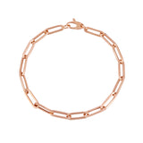 14K Rose Gold 7.5 4.2mm Paperclip Chain Bracelet with Lobster Lock