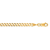 14K Yellow Gold 3.2mm Comfort Curb 16 Chain with Lobster Lock