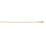 14K Rose Gold 1.25mm 16 Round Cable Chain with Lobster Clasp
