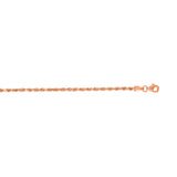 14K Rose Gold 20 2.3mm Diamond Cut Solid Royal Rope Chain with Lobster Clasp