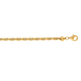 14K Yellow Gold 26 7mm Diamond Cut Solid Royal Rope Chain with Lobster Clasp
