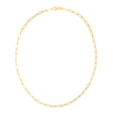 14K Yellow Gold 3.5mm Paperclip 7.25 Chain Bracelet