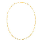 14K Yellow Gold 4mm Paperclip 18 Chain Necklace