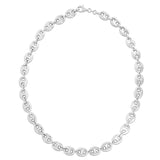 Sterling Silver 9.2mm Polished Puffed Mariner 24 Chain Necklace with Lobster Clasp