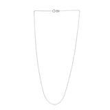 14K White Gold 0.97mm Double Extendable Cable Chain with Spring Ring Clasp. 18 total length with Jump Ring at 16 and 17 inch.