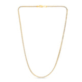 14K Two-tone Gold 3.2mm Round Pave Franco 24 Chain Necklace with Lobster Clasp