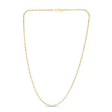14K Two-tone Gold 24 2.7mm Fancy Ice Chain Necklace with Lobster Clasp