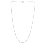 Sterling Silver 2.5mm Moon-cut Bead 18 Chain with Lobster Clasp. Item has rhodium finish.
