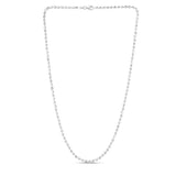 Sterling Silver 3mm Moon-cut Bead 18 Chain with Lobster Clasp. Item has rhodium finish.