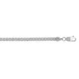 14K White Gold 3.3mm Fancy Ice 8 Chain Bracelet with Lobster Clasp