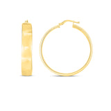 14K Yellow Gold Large 7x35mm Wedding Band (domed tube) Hoops with Hinged Clasp
