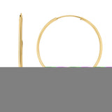 14K Yellow Gold Round Endless Hoop Earring with 6-7mm Pearl
