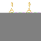14K Yellow Gold Fancy Leaf Drop Earrings with Push Back Clasp