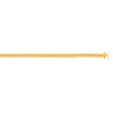 Silver (14k Yellow Gold Plated) 7mm Polished 8.5 Miami Cuban Chain Bracelet with Box Clasp.
