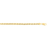 Silver (14k Yellow Gold Plated) 5mm 8.5 Diamond Cut Royal Rope Chain Bracelet with Lobster Clasp.