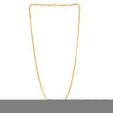 Silver (14k Yellow Gold Plated) 22 2.6mm Polished Round Box Chain Necklace with Lobster Clasp.