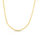 Silver (14k Yellow Gold Plated) 16 2.7mm Imperial Herringbone Chain Necklace with Lobster Clasp.