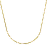 14K Yellow Gold 2.8mm Light Gourmette (Baby Cuban) 20 Chain with Lobster Clasp