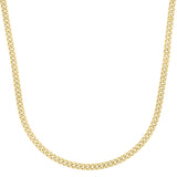 14K Yellow Gold 4.1mm Light Gourmette (Baby Cuban) 24 Chain with Lobster Clasp