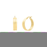 14K Yellow Gold Large Concave Hoop Earrings with Hinged Clasp