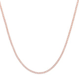 14K Rose Gold Two-Tone 3.3mm Fancy 16 Ice Chain with Lobster Clasp