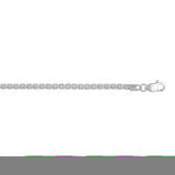14K White Gold 2.74mm Fancy 16 Ice Chain Necklace with Lobster Clasp