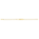 14K Yellow Gold Pave Curb Pave ID 8 Bracelet with Lobster Clasp
