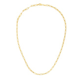 10K Yellow Gold 7.5 3.2mm Paperclip Chain Bracelet with Lobster Clasp