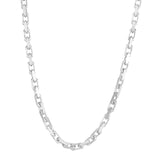 Sterling Silver 6.12mm 22 French Cable Chain Neklace with Lobster Clasp. Item is rhodium plated.