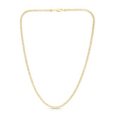 14K Two-tone Yellow Gold 16 3.3mm Fancy Ice Chain Necklace with Lobster Clasp