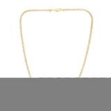 10K Two-tone Gold 22 3.3mm Fancy Ice Chain Necklace with Lobster Clasp