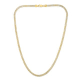 10K Two-tone Gold 24 4.25mm Fancy Ice Chain Necklace with Lobster Clasp