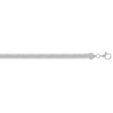 Sterling Silver 18 6.4mm Oval Snake Chain Necklace with Lobster Clasp. Item is rhodium plated.