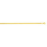 Sterling Silver (Yellow Gold Plated) 16 3.3mm Oval Snake Chain Necklace with Lobster Clasp.