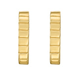 14K Yellow Gold Polished Oval Hoop Earrings with Snap Clasp