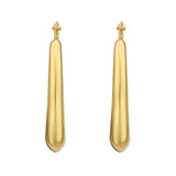 14K Yellow Gold Polished Graduated Oval Hoop Earrings with Hinged Clasp