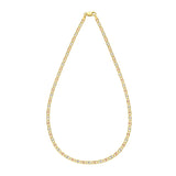 14K Tricolor Gold 16 3.5mm Pave Valentino Chain Necklace with Lobster Clasp