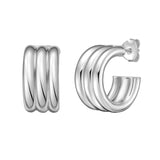 Sterling Silver Fancy Earring with Push Back Clasp