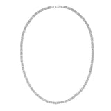Sterling Silver 22 4.2mm Lite Square Byzantine Necklace with Lobster Clasp