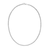 Sterling Silver 22 4.1mm Solid Round Byzantine Necklace with Pear Shaped Lobster Clasp