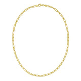 Silver with Gold Plating 16 4.1mm Round Link Paperclip Chain with Pear Shaped Lobster Clasp