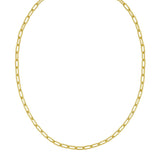 Silver with Gold Plating 8 5.2mm Round Link Paperclip Chain with Lobster Clasp