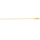 14K Yellow Gold 1.1mm Diamond Cut Cable 7 Chain with Lobster Lock