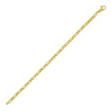 14K Yellow Gold 8.5 Men's Rectangular Railroad Link Bracelet with Lobster Clasp