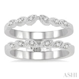 1/6 Ctw Round Cut Diamond Insert Ring in 14K White Gold