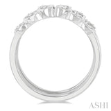 1/6 Ctw Round Cut Diamond Insert Ring in 14K White Gold